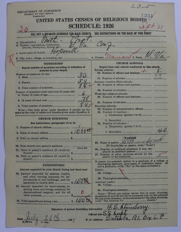 Scan of Methodist Protestant Church: 1234