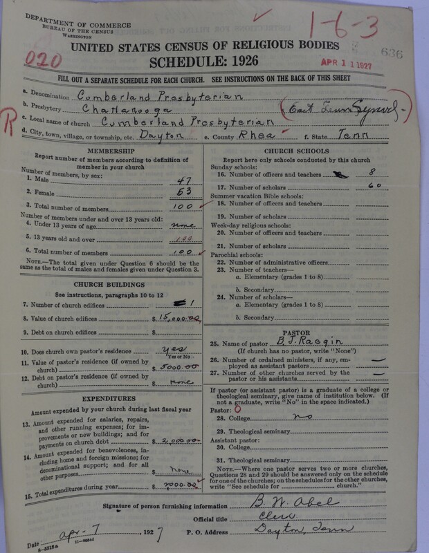 Scan of Cumberland Presbyterian Church: 636