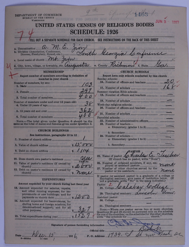 Scan of African Methodist Episcopal Zion Church: 1463