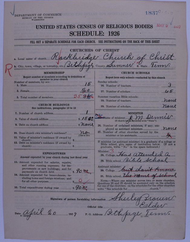 Scan of Churches of Christ: 1837