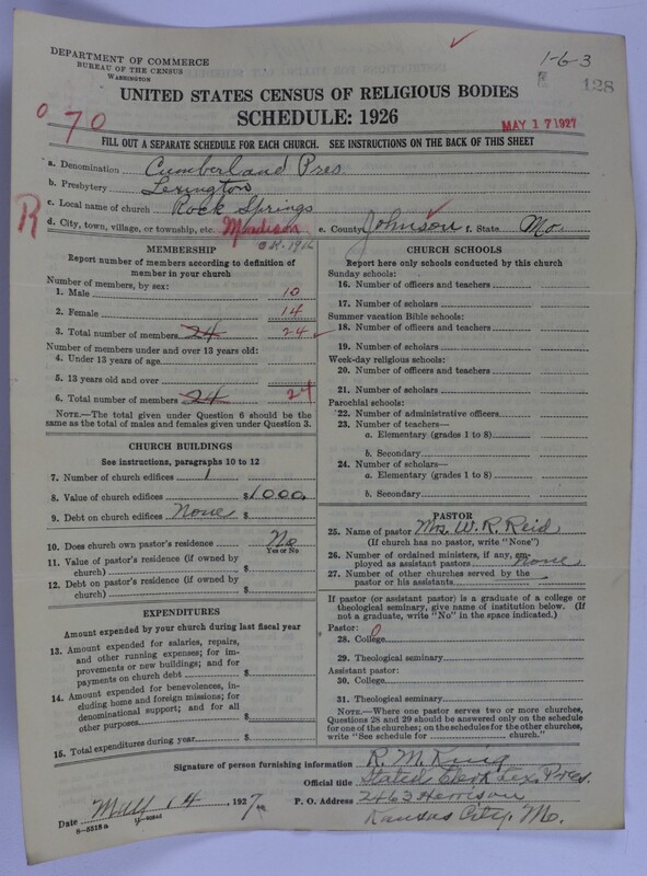 Scan of Cumberland Presbyterian Church: 128
