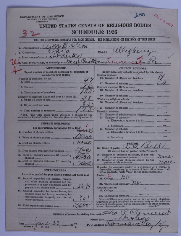 Scan of African Methodist Episcopal Zion Church: 185