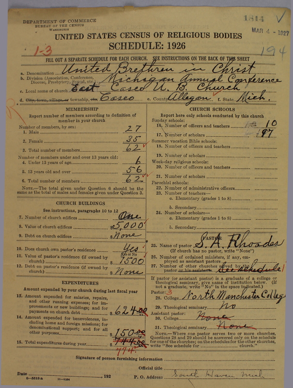 Scan of Church of the United Brethren in Christ: 1814