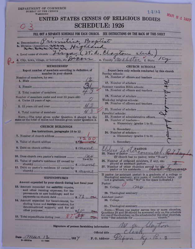 Scan of Primitive Baptists: 1494