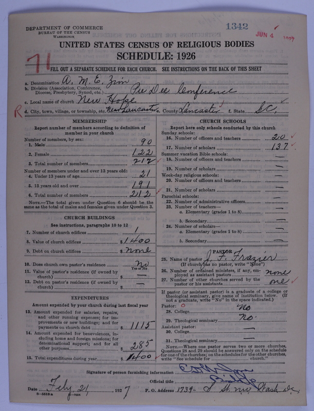 Scan of African Methodist Episcopal Zion Church: 1342