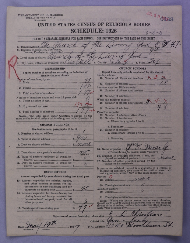 Scan of Church of the Living God, Christian Workers for Fellowship: 139