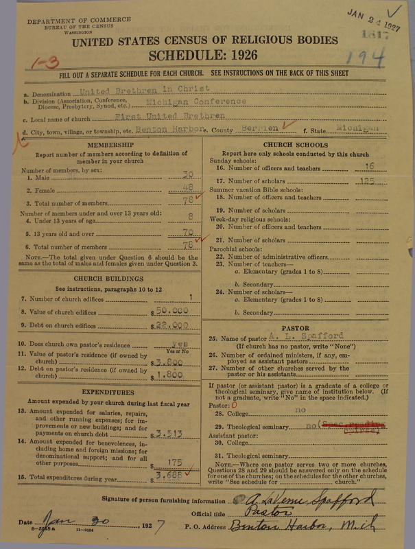 Scan of Church of the United Brethren in Christ: 1817