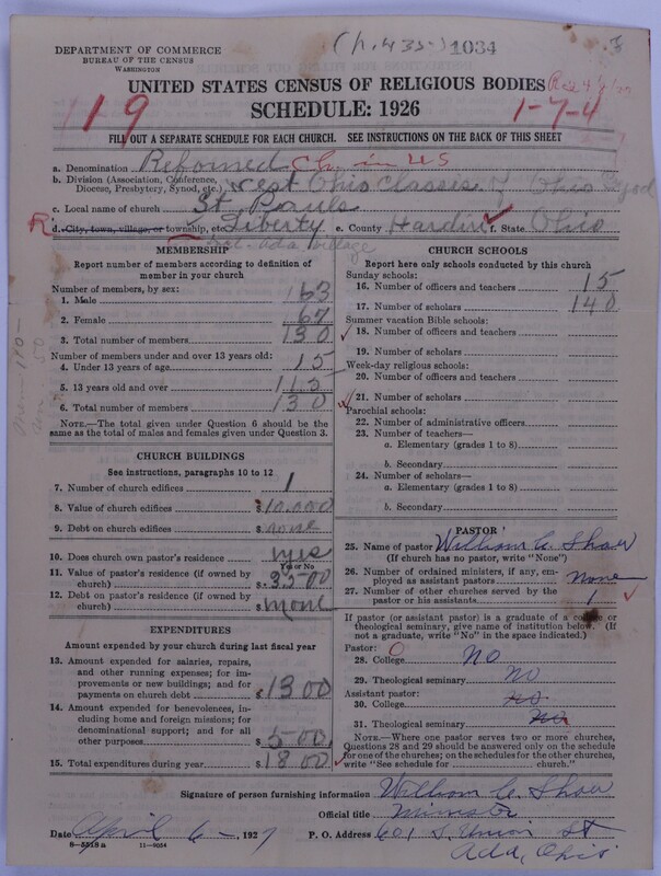 Scan of Reformed Church in the United States: 1034