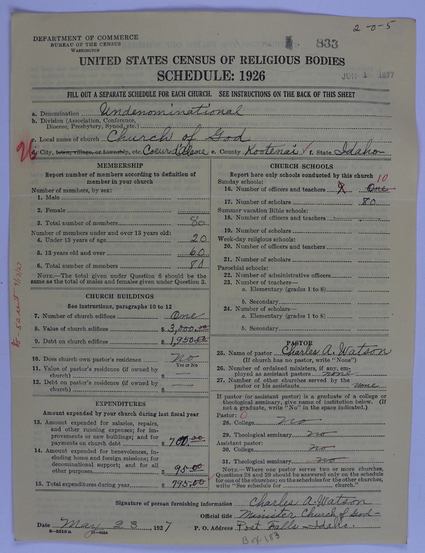 Scan of Church of God (Headquarters, Anderson, Ind.): 833