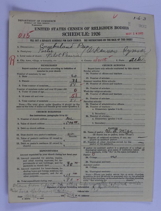 Scan of Cumberland Presbyterian Church: 902