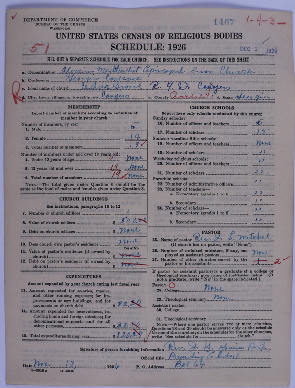 Scan of African Methodist Episcopal Zion Church: 1467