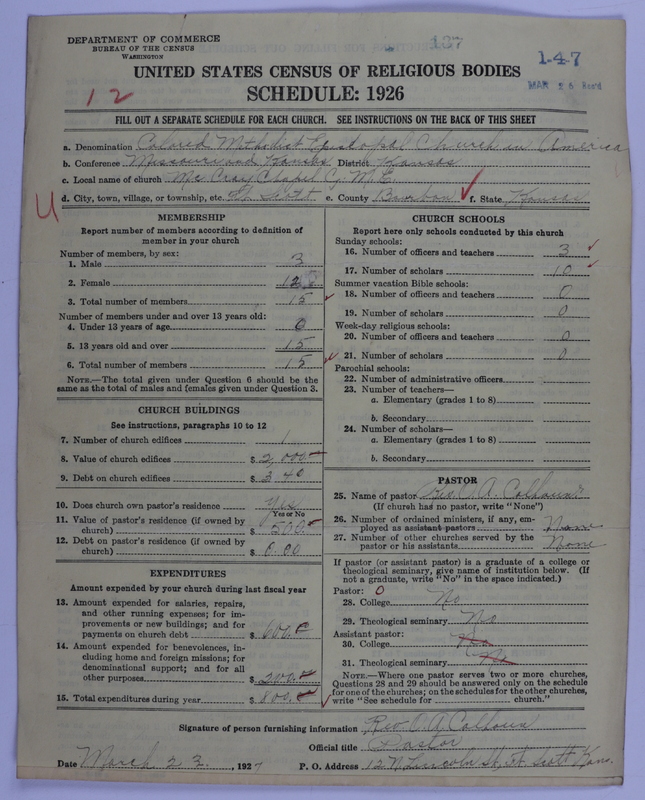 Scan of Colored Methodist Episcopal Church: 137