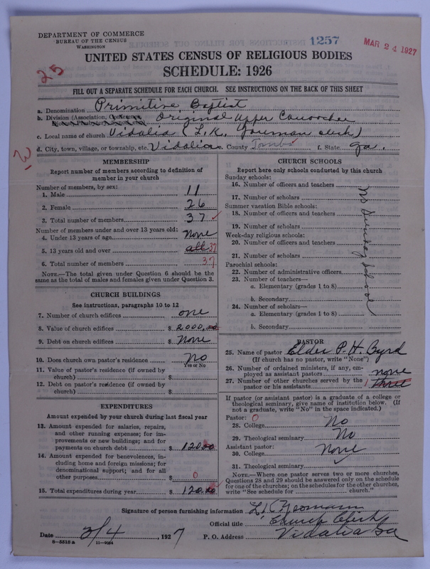 Scan of Primitive Baptists: 1257