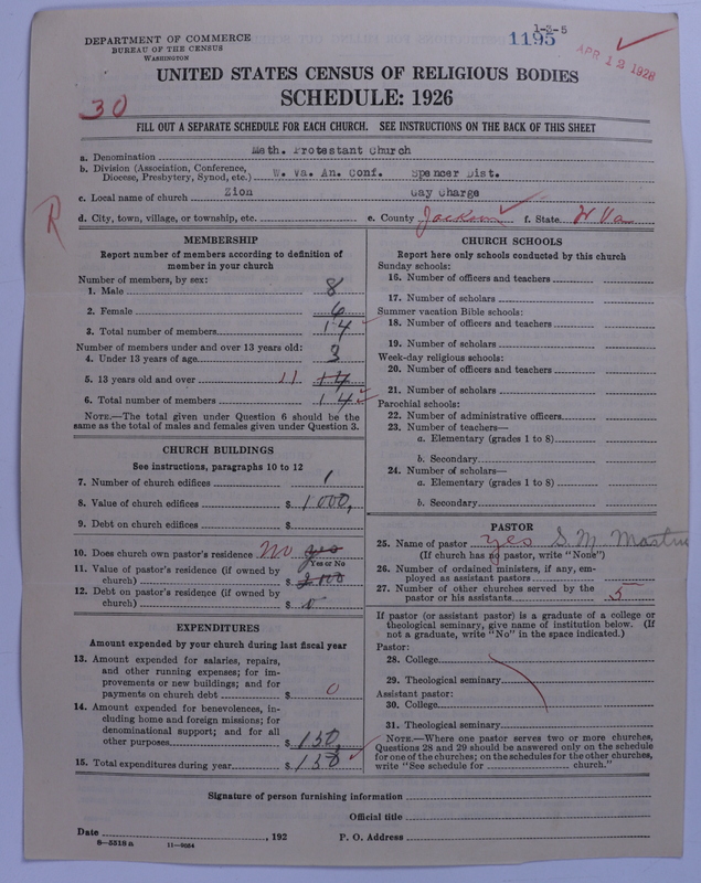 Scan of Methodist Protestant Church: 1195