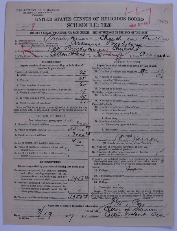 Scan of Presbyterian Church in the United States: 2921