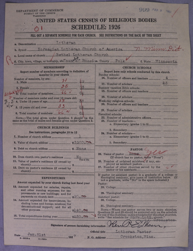 Scan of Norwegian Lutheran Church of America: 999