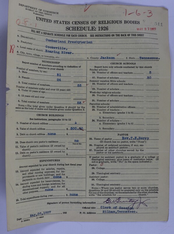 Scan of Cumberland Presbyterian Church: 511