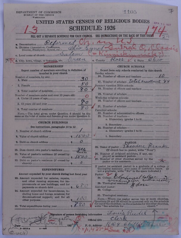 Scan of Reformed Church in the United States: 1105