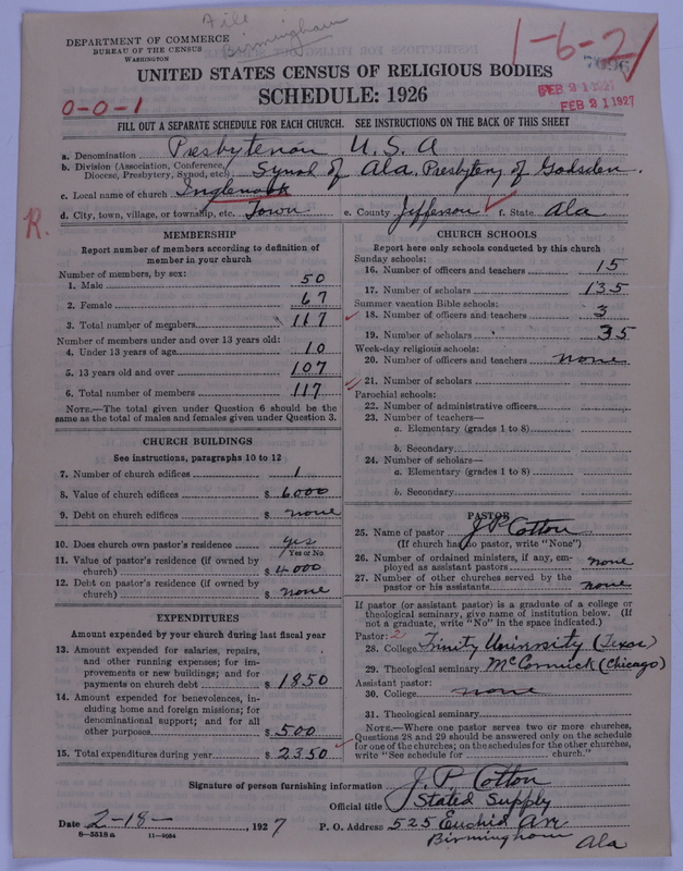 Scan of Presbyterian Church in the United States of America: 7096