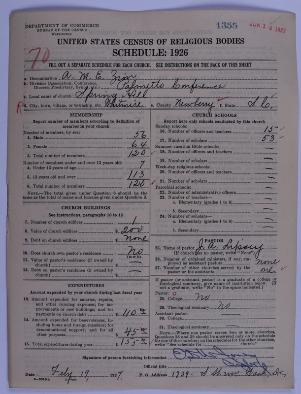 Scan of African Methodist Episcopal Zion Church: 1355