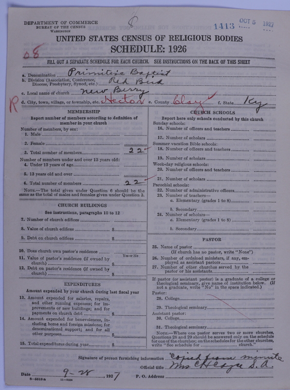Scan of Primitive Baptists: 1413