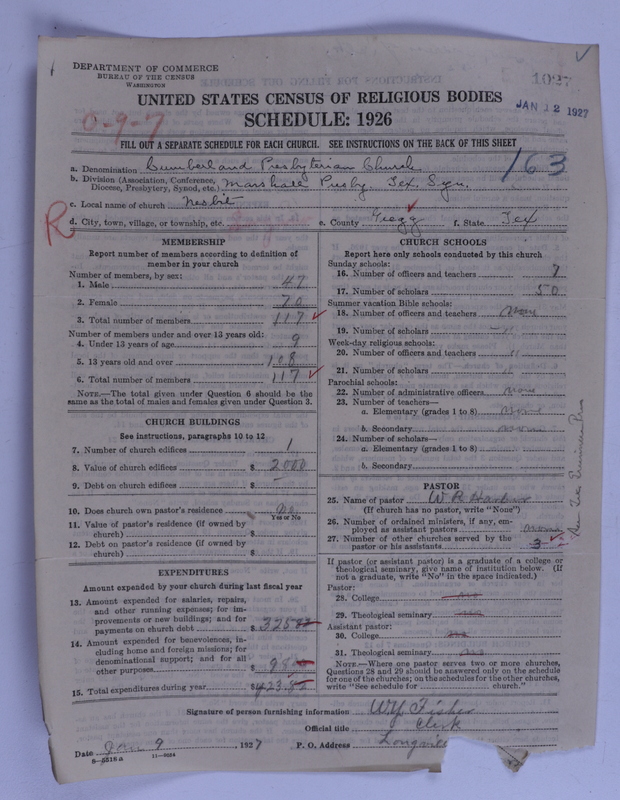 Scan of Cumberland Presbyterian Church: 1027