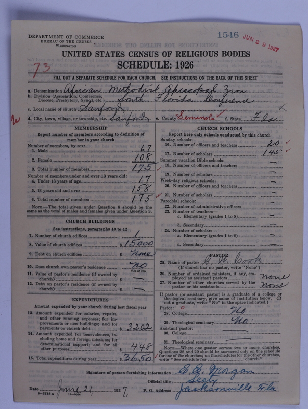 Scan of African Methodist Episcopal Zion Church: 1546