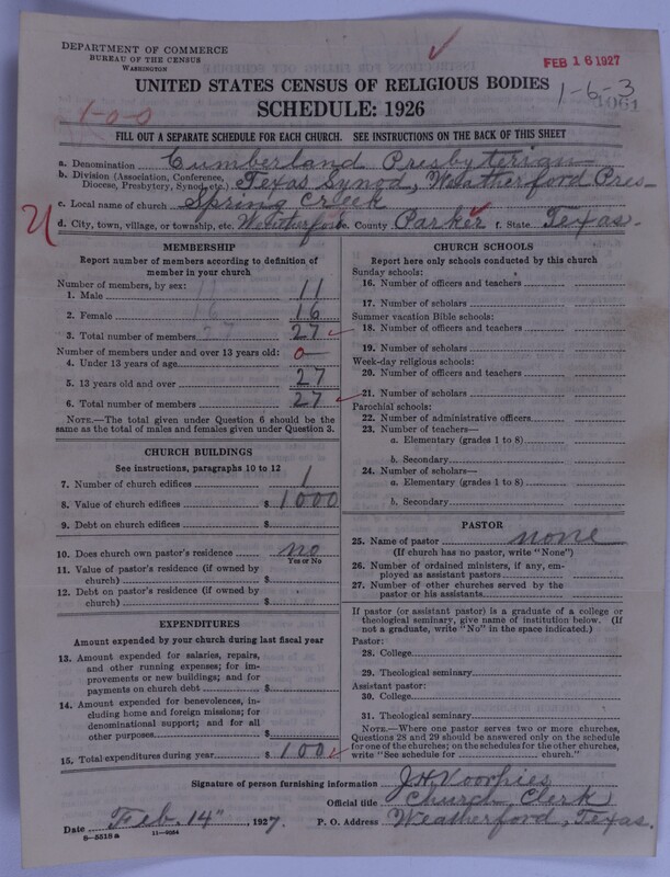 Scan of Cumberland Presbyterian Church: 1061