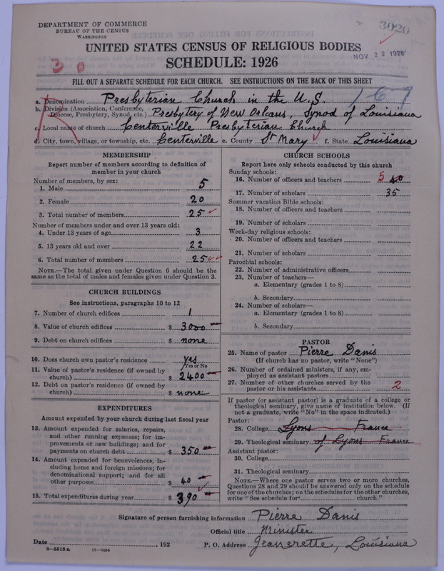 Scan of Presbyterian Church in the United States: 3020