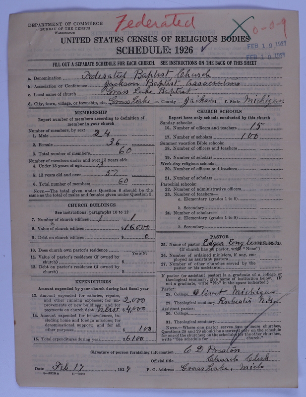 Scan of Federated Churches: