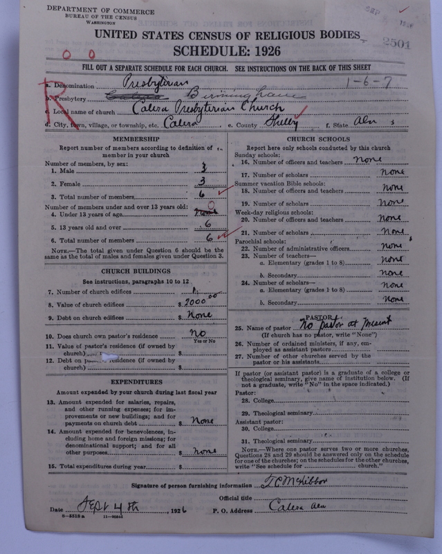 Scan of Presbyterian Church in the United States: 2501