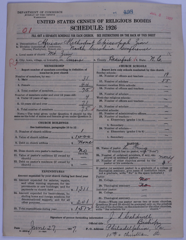 Scan of African Methodist Episcopal Zion Church: 498