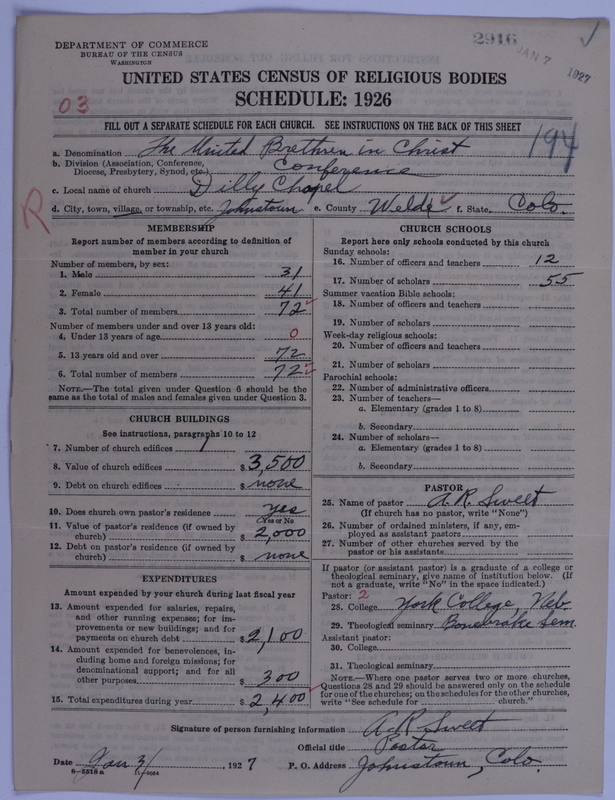 Scan of Church of the United Brethren in Christ: 2916