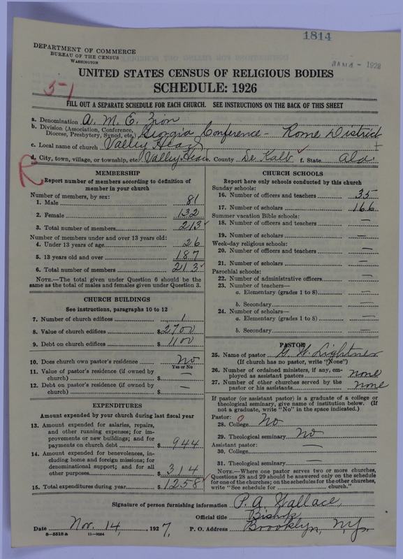 Scan of African Methodist Episcopal Zion Church: 1814