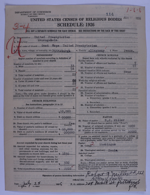 Scan of United Presbyterian Church of North America: 114