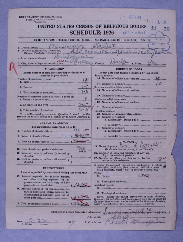 Scan of Negro Baptists: 8668