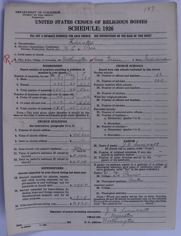 Scan of Federated Churches: 187