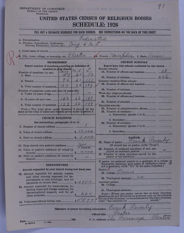Scan of Federated Churches: 91