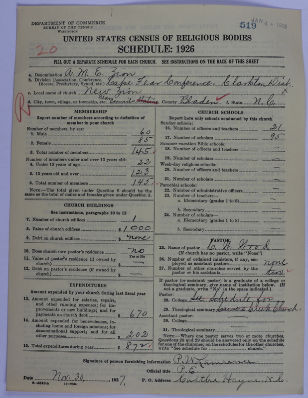 Scan of African Methodist Episcopal Zion Church: 519