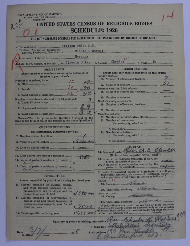 Scan of African Union Methodist Protestant Church: 14