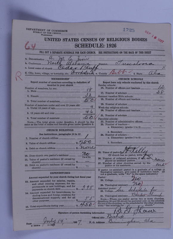 Scan of African Methodist Episcopal Zion Church: 1725