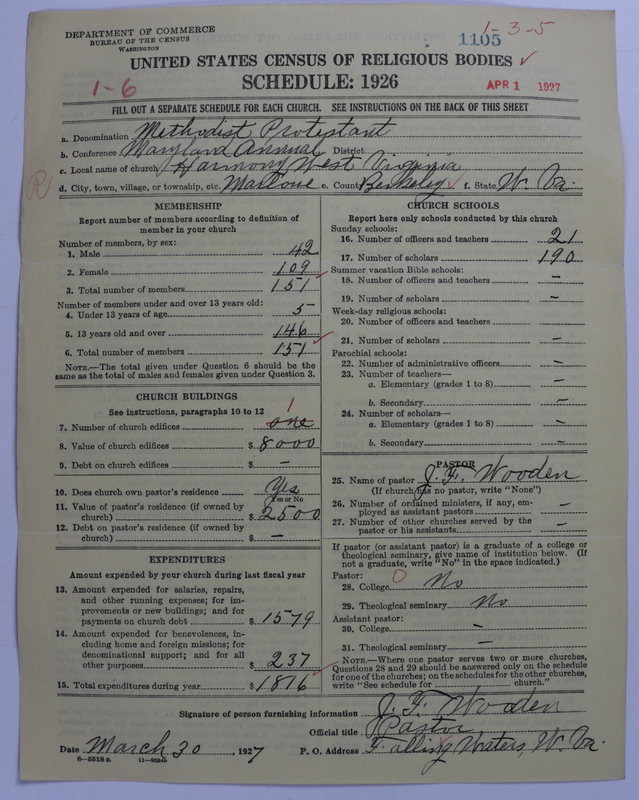 Scan of Methodist Protestant Church: 1105