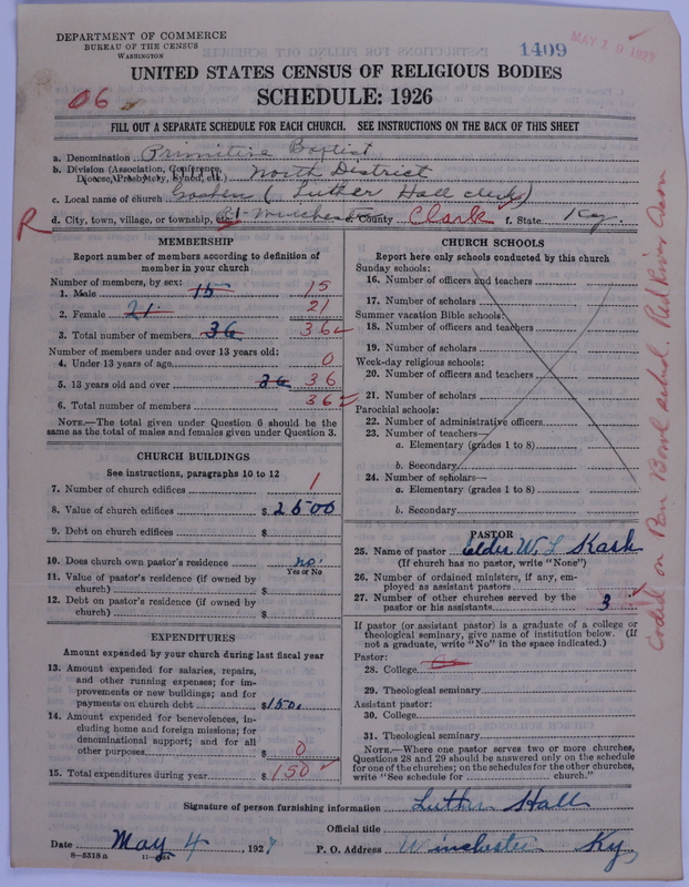 Scan of Primitive Baptists: 1409