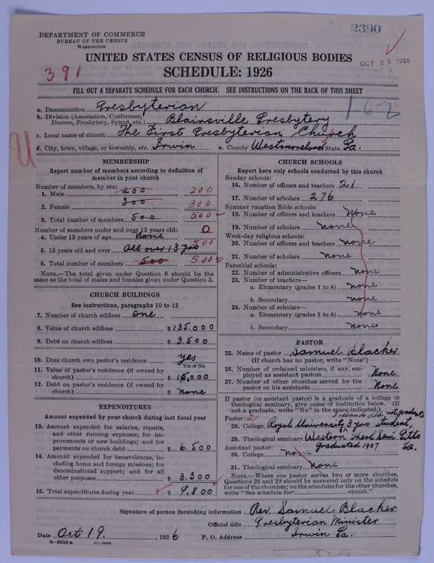Scan of Presbyterian Church in the United States of America: 2390