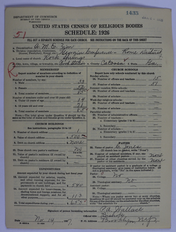 Scan of African Methodist Episcopal Zion Church: 1433