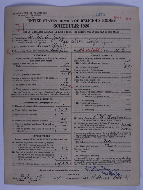 Scan of African Methodist Episcopal Zion Church: 1275