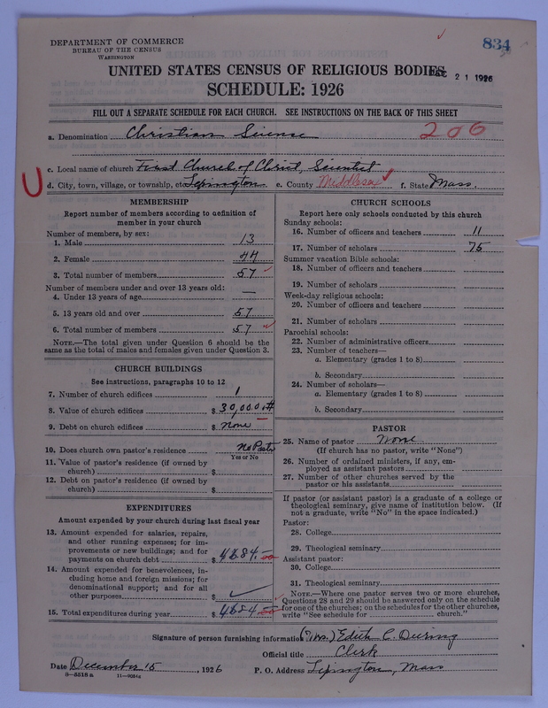Scan of Church of Christ, Scientist: 834