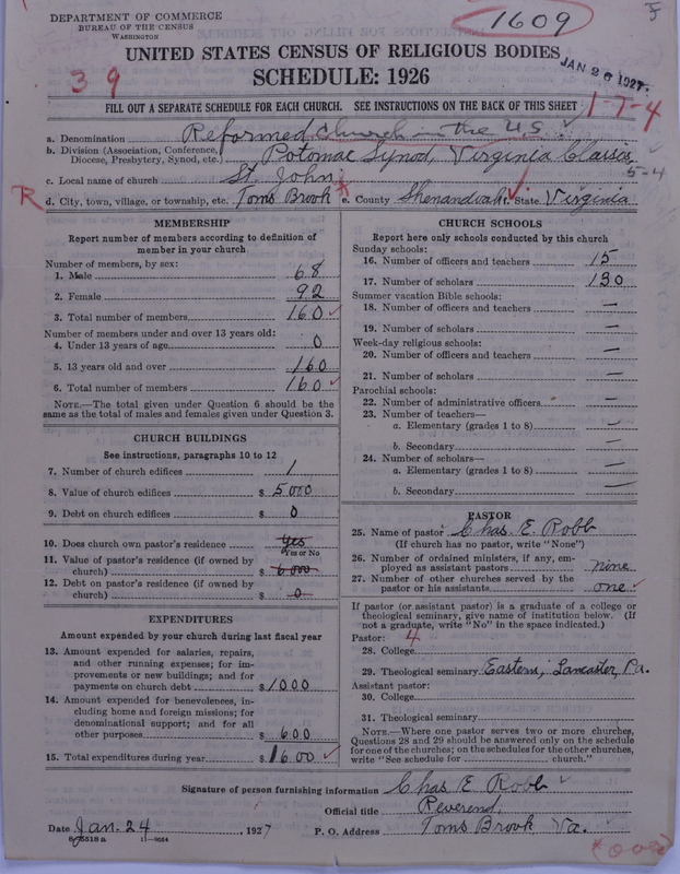 Scan of Reformed Church in the United States: 1609