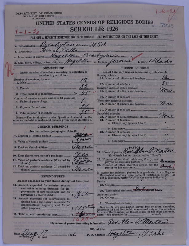 Scan of Presbyterian Church in the United States of America: 7926