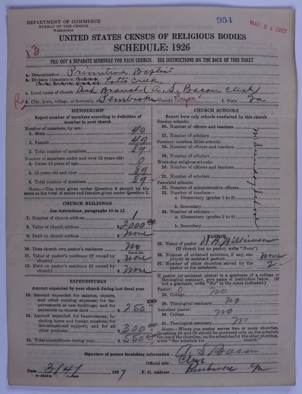 Scan of Primitive Baptists: 954